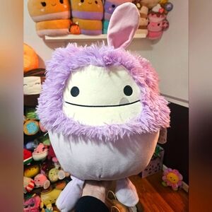 NWT Squishmallows Dilka the Easter Pastel Purple Bigfoot with Bunny Ears 12”